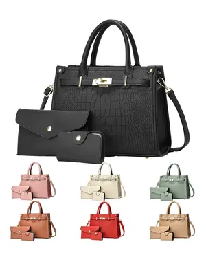 Women's Fashionable Embossed Handbag, Large Capacity Shoulder Bag for Daily Used, Casual Trendy Versatile High-quality Daily ...
