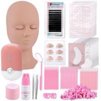Lash Clusters Kit with Lash Mannequin Head & Eyelash Tweezers, 1 Set Eyelash Extension Supplies for Eyelash Extension Practic...