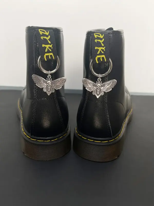Punk Style Butterfly Design Boots Charms, Fashionable Goth Biker Cowboy Punk Style Boots Decorations, Trendy All-match & Exqu...