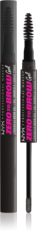 NYX Professional Make-up Zero To Brow Eyebrow Gel with applicator color 08 Black 2 ml