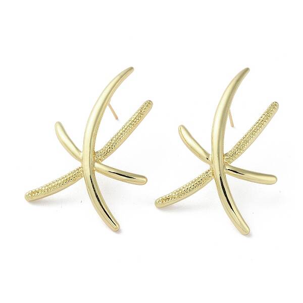 Rack Plating Brass Starfish Stud Earrings