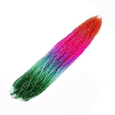 Gradient Color Baking Painted Glass Bead Strands