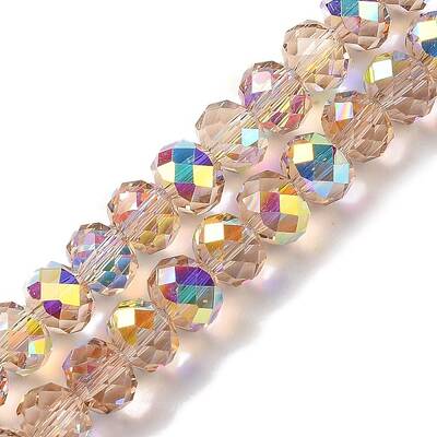 AB Color Plated Transparent Electroplate Beads Strands