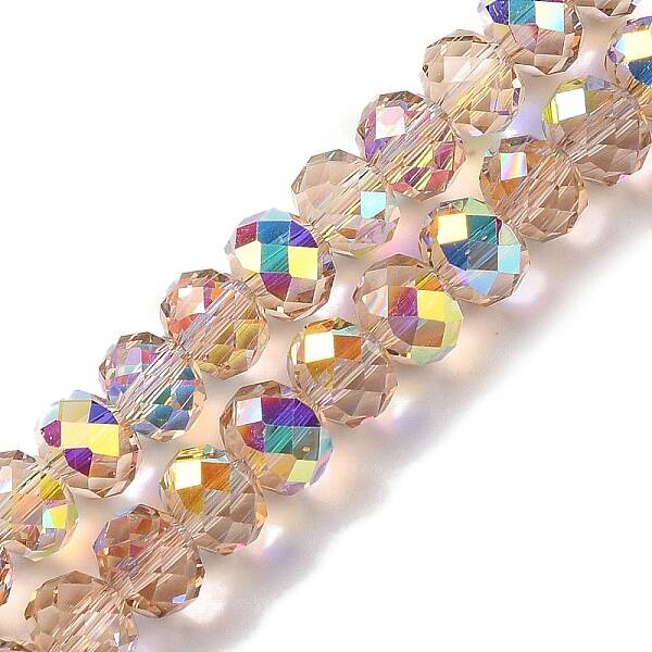 AB Color Plated Transparent Electroplate Beads Strands