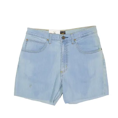 LEE Raw Hem Denim Shorts Blue Regular Mens M W30
