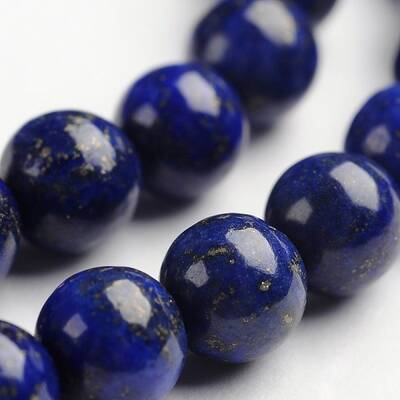 Round Dyed & Natural Lapis Lazuli Gemstone Bead Strands