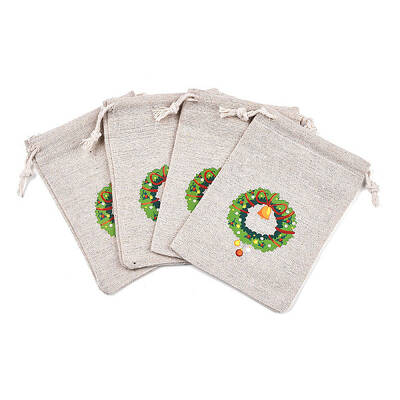 Christmas Cotton Cloth Storage Pouches