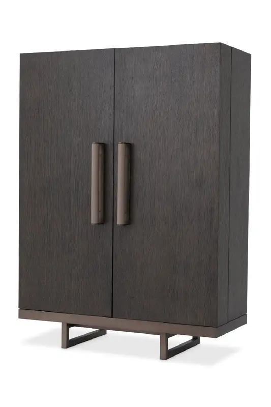 Mocha Straight Oak Veneer Wine Cabinet | Eichholtz Harrison