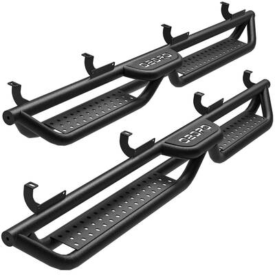 OEDRO® Running Boards for 2020-2025 Jeep Gladiator JT 4 Door, Bolt-on Side Steps Steel Nerf Bars with Two Stairs Design All-...