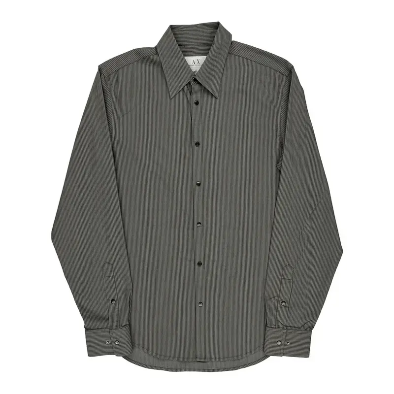 Armani Exchange Shirt - Small Grey Cotton Blend