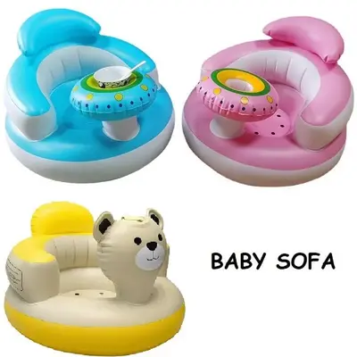 Inflatable Baby Sofa, Inflatable Baby Chair with Built-in Air Pump, Comfortable Baby Sofa for Sitting & Playing