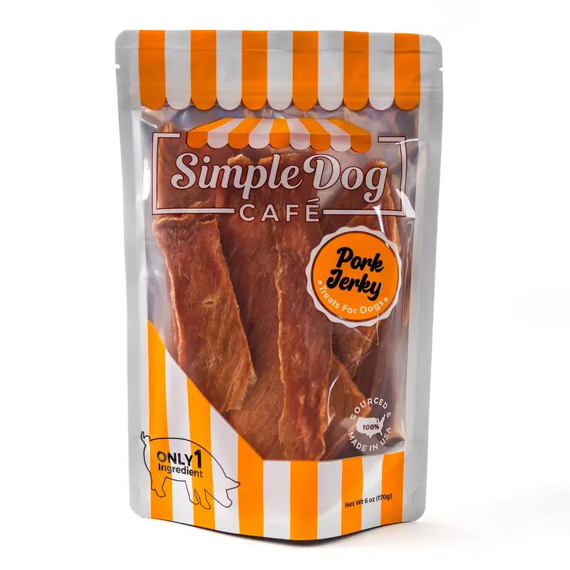 1 Bag of Simple Dog Café Pork Jerky Treats for Dogs - Save Big By Adding More To Your Cart below! Just pick which flavors an...