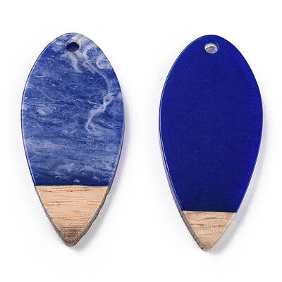 Opaque Resin & Walnut Wood Pendants