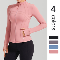AFZ Women's Zip-up Stand Collar Sold Color Long Sleeve Sports Jacket, Spring Fall Winter Bbl Jackets, Zip UpWorkout Jacket, O...