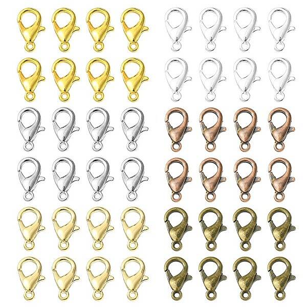 60Pcs 6 Colors Zinc Alloy Lobster Claw Clasps