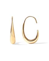 PAVOI 14K Gold Plated 925 Sterling Silver Post Lightweight Teardrop Hoop Earrings for Women | Oval Pull-Through Statement Ear...