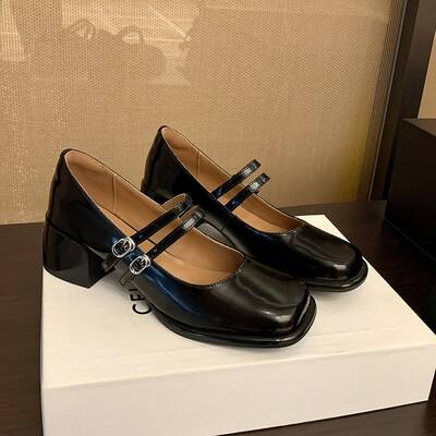 CHIKO Josiann Square Toe Block Heels Mary Jane Shoes