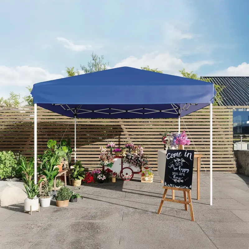 Garvee 10x10FT Pop Up Canopy Tent – Heavy Duty Outdoor Storage Shelter, Adjustable Height, One-Button Easy Setup, Sidewall ...