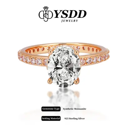 ă#147 Promise Ringă2Carat Oval Synthetic Moissanite Rings in 925 Sterling Silver