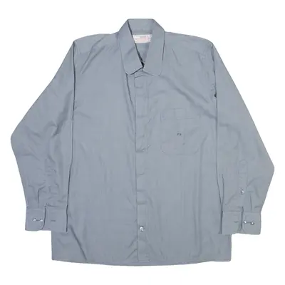 VASHI'S Mens Plain Shirt Grey Long Sleeve M