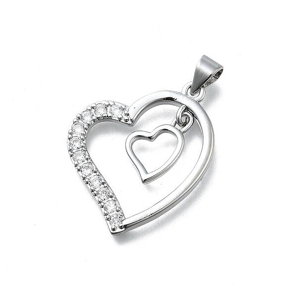 Brass Micro Pave Cubic Zirconia Pendants