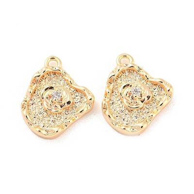 Brass Micro Pave Cubic Zirconia Pendants
