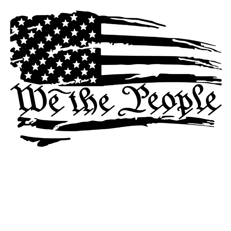 we the people flag vinyl decal car window choose color and size