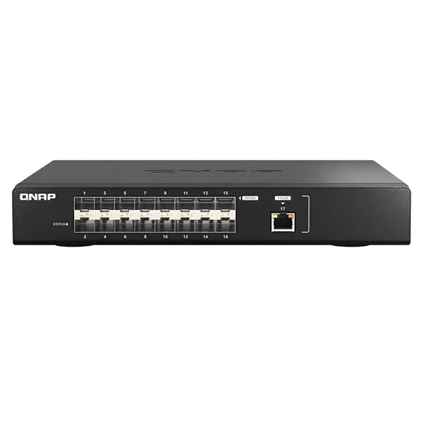 QNAP QSW-M5216-1T-US | 16 x Ports 25GBase-X + 1 x Port 10GbE RJ-45 Layer 2 Managed 1U Rack-Mountable Gigabit Ethernet Network...