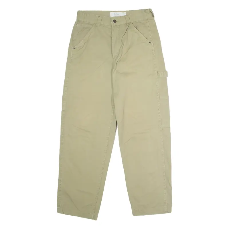 BERHSKA Carpenter Mens Trousers Beige Regular Straight W30 L32