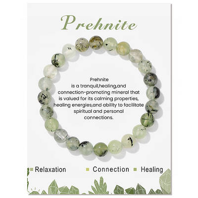 Natural Prehnite Beaded Stretch Bracelets