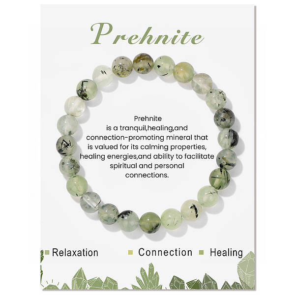 Natural Prehnite Beaded Stretch Bracelets