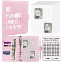 100 Envelopes Money Saving Challenge - A5 Money Saver Budget Binder Book with Cash Envelopes and Numbers, 100-Days of Easy an...