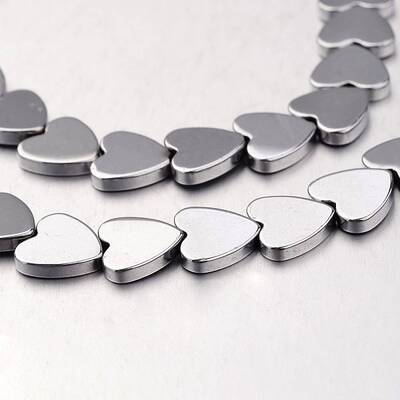 Electroplate Non-magnetic Synthetic Hematite Bead Strands