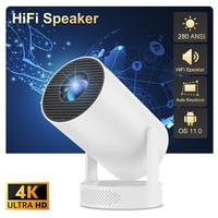 HY300 PRO HIFI Portable Projector - 4K, 1080P, Dual-Band WiFi6 5G, Auto Keystone, 180° Rotatable, HDMI/TV Stick, USB, PS5, 4...