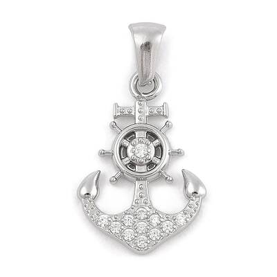 304 Stainless Steel Micro Pave Cubic Zirconia Pendants