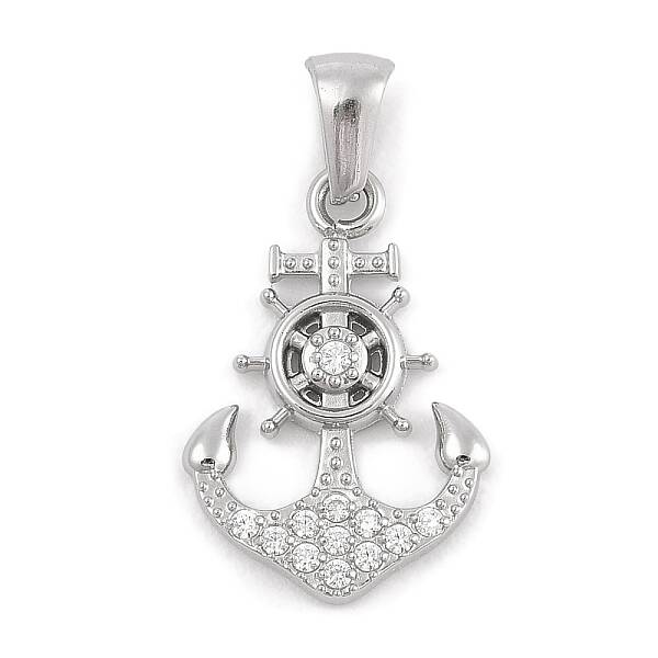 304 Stainless Steel Micro Pave Cubic Zirconia Pendants