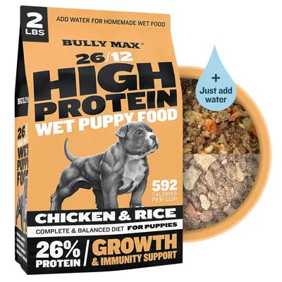 Bully Max 26/12 High Protein Wet Puppy Food - 26% Protein, 12% Fat, Chicken, Barley & Oats, Supports Healthy Growth & Immune ...