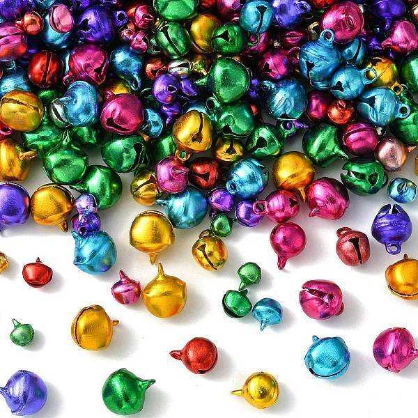 500Pcs 4 Styles Aluminum Bell Charms