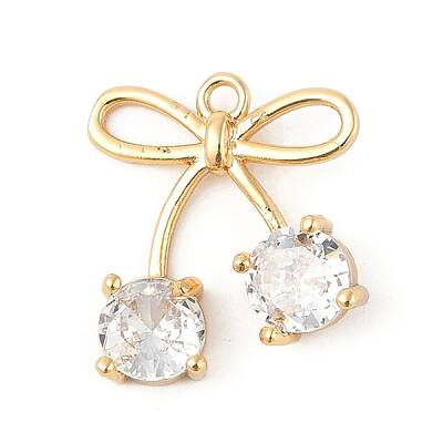 Brass Micro Pave Clear Cubic Zirconia Pendants