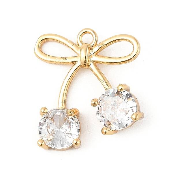 Brass Micro Pave Clear Cubic Zirconia Pendants