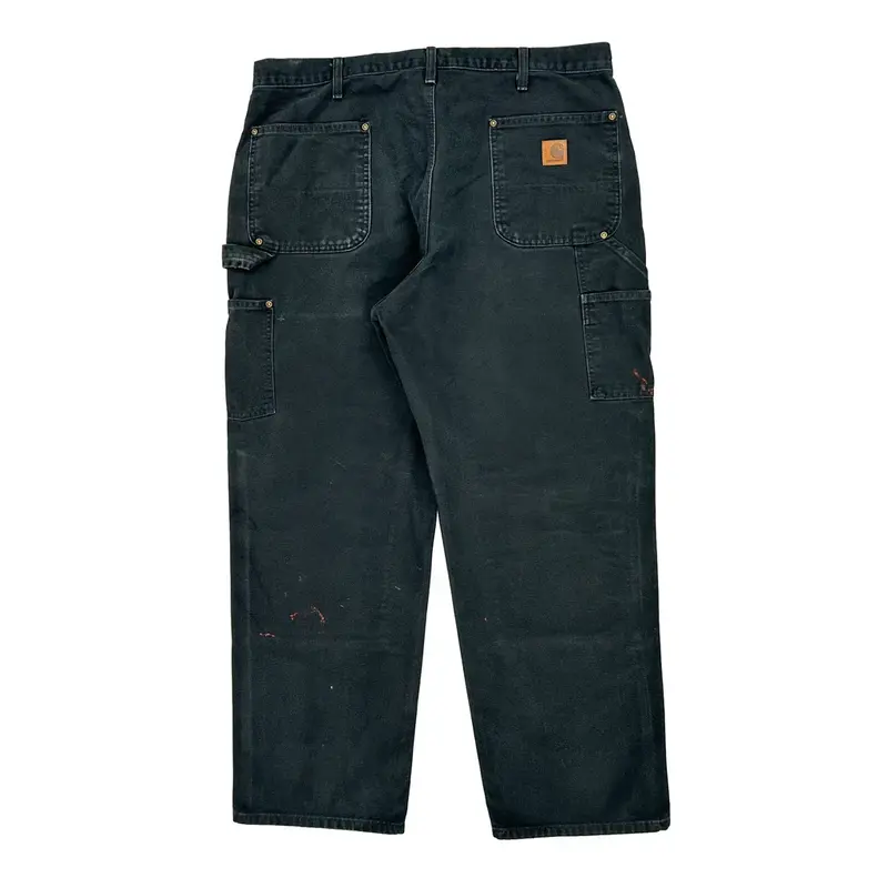 Carhartt Double Knee Carpenter Trousers - 38? Waist Black Cotton