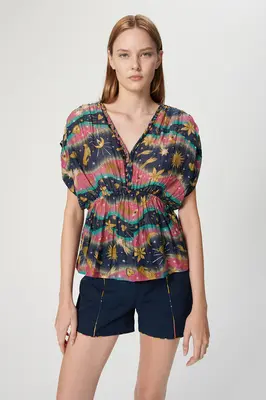 Blouse Ginger Ginger Top Pachamama-Navy | Color: PACHAMAMA NAVY | Size: M