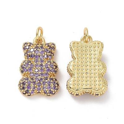 Brass Micro Pave Cubic Zirconia Pendants
