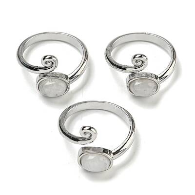 Natural Moonstone Adjustable Rings