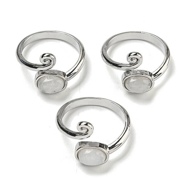 Natural Moonstone Adjustable Rings