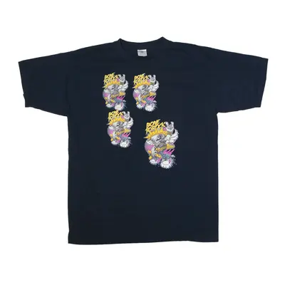 B&C Bone To Rock T-Shirt Blue Short Sleeve Mens L