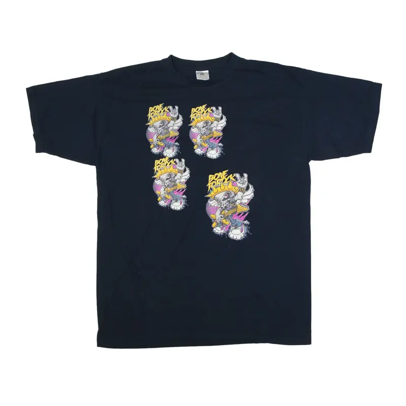 B&C Bone To Rock T-Shirt Blue Short Sleeve Mens L