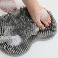 Exfoliating Shower Scrubber, Silicone Foot Mat for Back & Feet Cleaning, Wall-Mounted with Slip Suction Cups, Bathing Accesso...