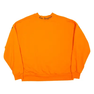BLACK SQUAD Los Angeles Oversized Womens Sweatshirt Orange USA XS