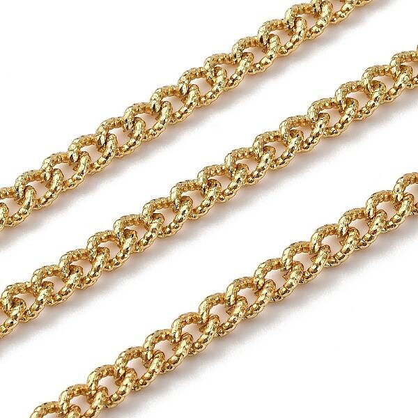 Brass Textured Curb Chains
